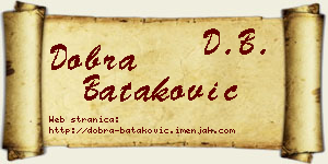 Dobra Bataković vizit kartica